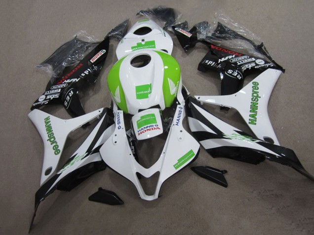 2007-2008 Honda CBR600RR Motorcycle Fairing Kits - White Green Glossy Black Hannspree Australia