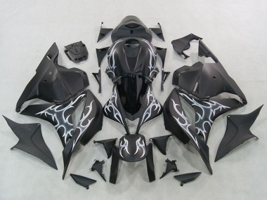 Affordable 2007-2008 Honda CBR600RR Motorcycle Fairings - Matte Black Silver Flame Australia