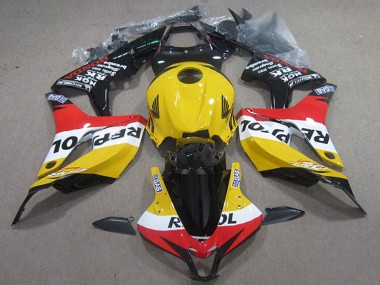 Affordable 2007-2008 Honda CBR600RR Motorcycle Fairings - Yellow White Red Glossy Black Repsol Australia