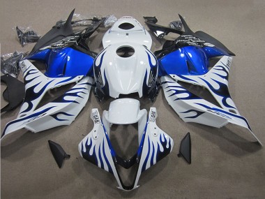 Affordable 2009-2012 Honda CBR600RR Motorcycle Fairings - White Blue Flame Australia