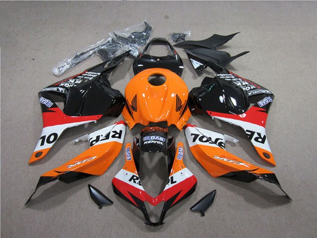 2009-2012 Honda CBR600RR Abs Fairings - Orange White Red Glossy Black Repsol Australia