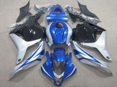 Affordable 2009-2012 Honda CBR600RR Motorcycle Fairings - Silver Blue Glossy Black Stripe Australia