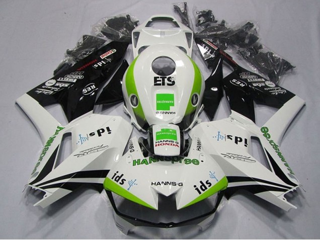 2013-2023 Honda CBR600RR Motorcycle Fairings - White Green Glossy Black Hannspree ETS Australia