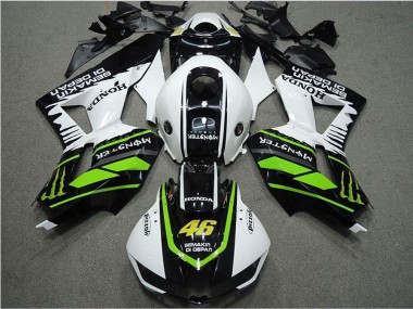 Affordable 2013-2023 Honda CBR600RR Motorcycle Fairings - White Green Glossy Black Semakin Didepan Monster Australia