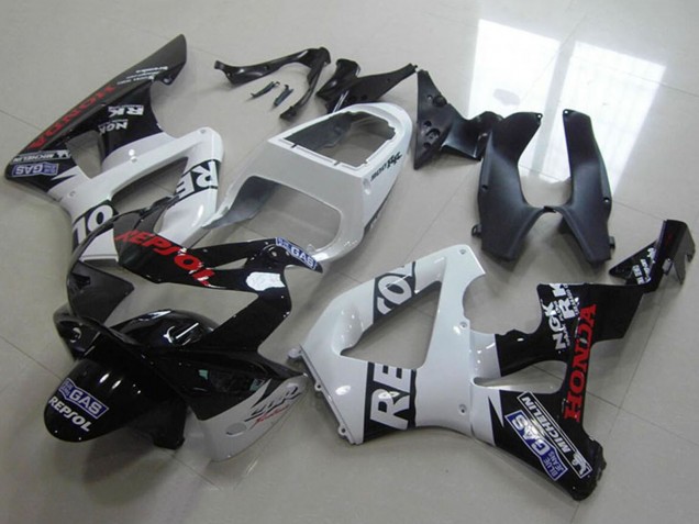 2000-2001 Honda CBR900RR 929 Motorcycle Fairings - White Glossy Black Red Repsol Australia