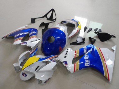 Affordable 2002-2013 Honda VFR 800 Motorcycle Fairings - White Blue Yellow Rothmans Australia