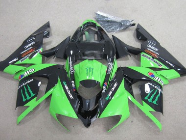 Affordable 2004-2005 Kawasaki ZX10R Motorcycle Fairings - Black Green Monster Australia