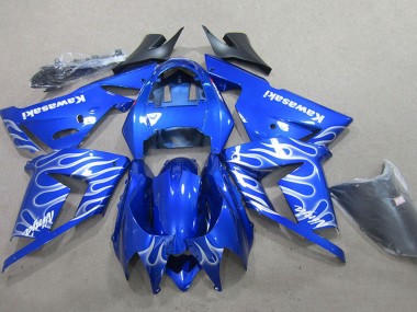 Affordable 2004-2005 Kawasaki ZX10R Motorcycle Fairing - Blue White Flame Australia
