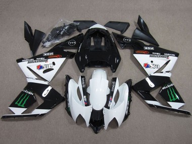 Affordable 2004-2005 Kawasaki ZX10R Motorcycle Fairings - Black White Monster Australia