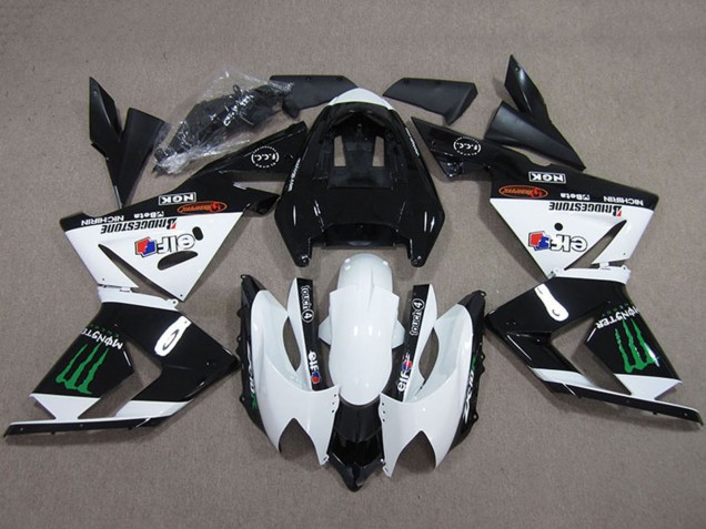 2004-2005 Kawasaki ZX10R Motorcycle Fairings - Black White Monster Australia
