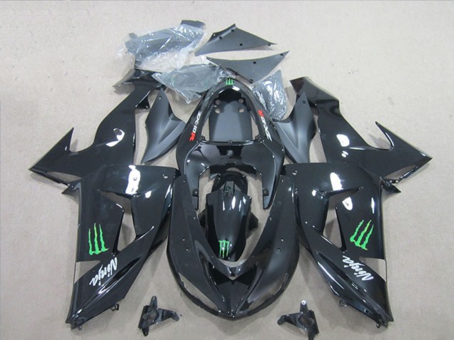 2006-2007 Kawasaki ZX10R Motorcycle Fairings - Glossy Black Green Monster Australia