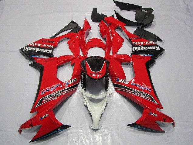 2008-2010 Kawasaki ZX10R Motorcycle Fairings - Red Glossy Black Elf Vent-Axia Australia