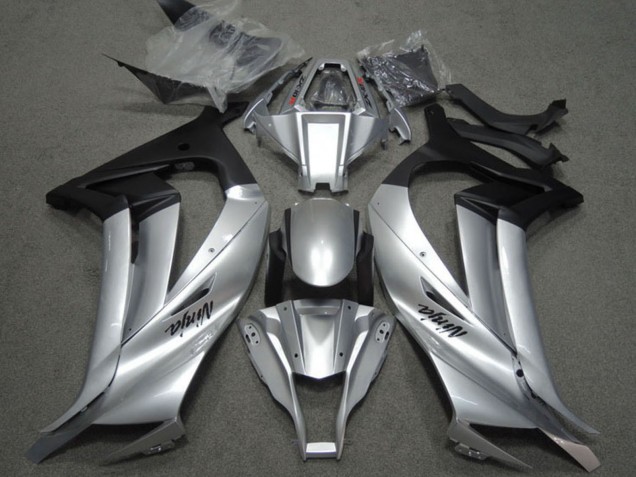 2011-2015 Kawasaki ZX10R Motorcycle Fairings - Silver Matte Black Australia