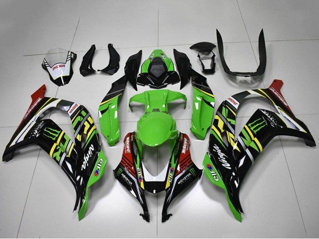 2016-2020 Kawasaki ZX10R Motorcycle Fairings - Green Yellow Red White Black Monster Australia