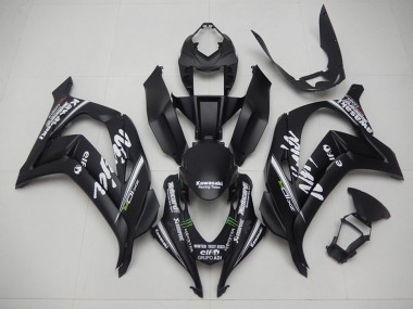 Affordable 2016-2020 Kawasaki ZX10R Motorcycle Fairings - Matte Black Green White Monster Racing Team Motocard Australia