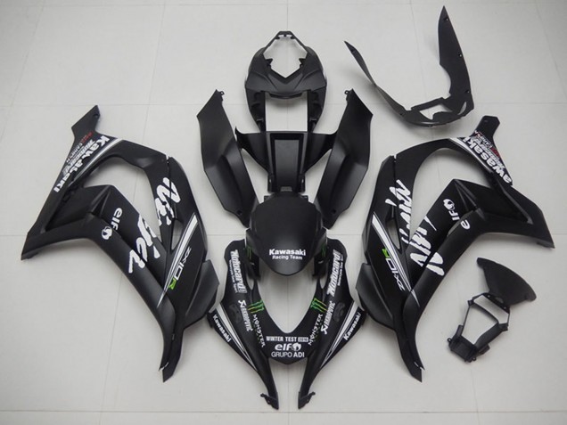 2016-2020 Kawasaki ZX10R Motorcycle Fairings - Matte Black Green White Monster Racing Team Motocard Australia