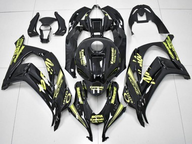 Affordable 2016-2020 Kawasaki ZX10R Motorcycle Fairings - Glossy Black Yellow Motul Racing Team Motocard Australia
