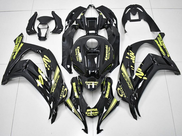 2016-2020 Kawasaki ZX10R Motorcycle Fairings - Glossy Black Yellow Motul Racing Team Motocard Australia