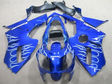 Affordable 2002-2006 Kawasaki ZX12R Motorcycle Fairings - Blue White Flame Australia