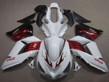 Affordable 2006-2011 Kawasaki ZX14R ZZR1400 Motorcycle Fairings - White Red Black Australia