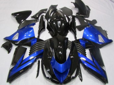 Affordable 2006-2011 Kawasaki ZX14R ZZR1400 Motorcycle Fairings - Blue Glossy Black Australia
