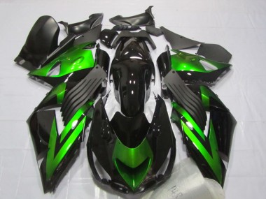 Affordable 2006-2011 Kawasaki ZX14R ZZR1400 Motorcycle Fairings - Glossy Black Green Stripe Australia