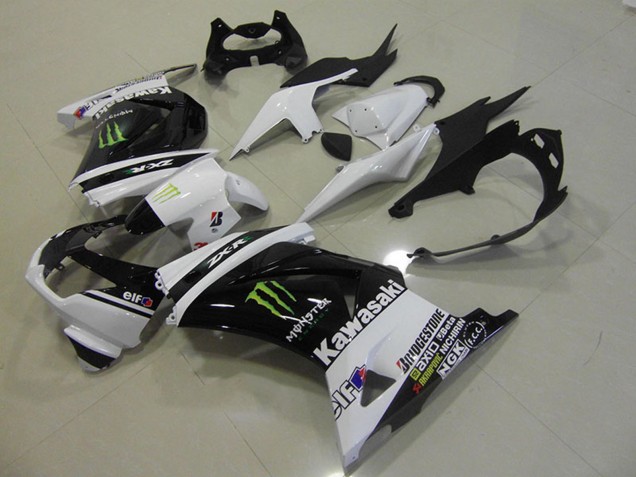 2008-2012 Kawasaki ZX250R Motorcycle Fairings - White Glossy Black GREEN Elf Monster Australia
