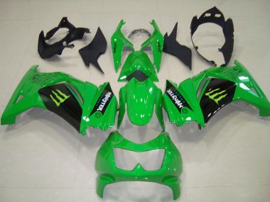 Affordable 2008-2012 Kawasaki ZX250R Motorcycle Fairings - Green Black Monster Australia