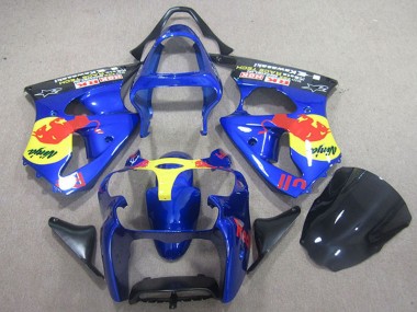 Affordable 2000-2002 Kawasaki ZX6R Motorcycle Fairings - Blue Yellow Red Bull Australia