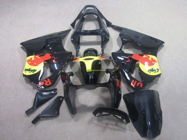 Affordable 2000-2002 Kawasaki ZX6R Motorcycle Fairing - Glossy Black Yellow Red Bull Australia