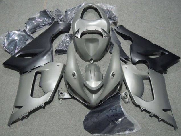 2005-2006 Kawasaki ZX6R Motorcycle Fairings - Grey Matte Black Australia