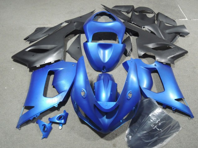 2005-2006 Kawasaki ZX6R Motorcycle Fairing Kits - Blue Matte Black Australia