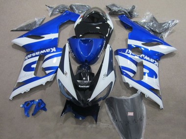 Affordable 2005-2006 Kawasaki ZX6R Motorcycle Fairings - Blue White Black Australia