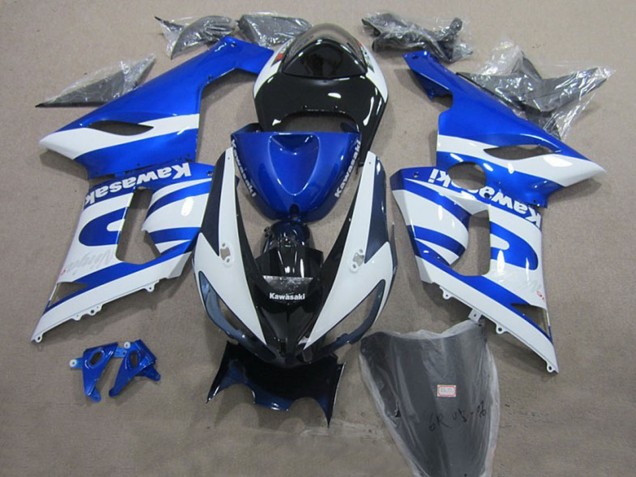 2005-2006 Kawasaki ZX6R Motorcycle Fairings - Blue White Black Australia