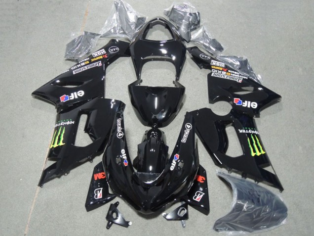 2005-2006 Kawasaki ZX6R Motorcycle Fairings - Glossy Black Green Monster Australia