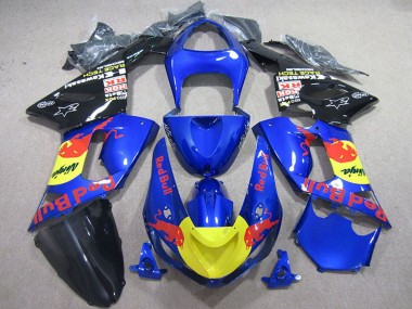 Affordable 2005-2006 Kawasaki ZX6R Motorcycle Fairings - Blue Yellow Black Red Bull Australia