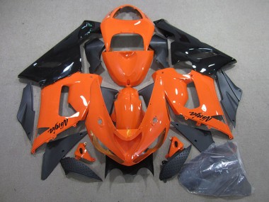 Affordable 2005-2006 Kawasaki ZX6R Motorcycle Fairing Kits - Orange Black Australia
