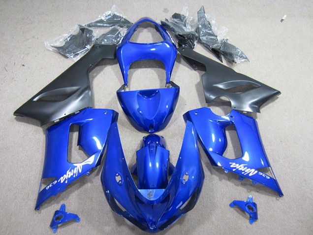 2005-2006 Kawasaki ZX6R Motorcycle Fairing - Blue Matte Black Australia