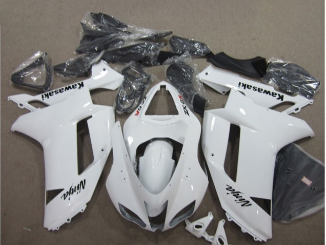 2007-2008 Kawasaki ZX6R Motorcycle Fairings - White Australia
