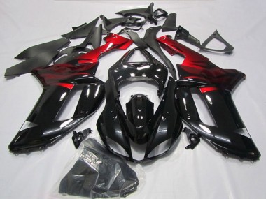 Affordable 2007-2008 Kawasaki ZX6R Motorcycle Fairings - Black Red Australia