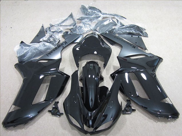 2007-2008 Kawasaki ZX6R Motorcycle Fairings - Black Silver Australia