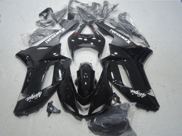 2007-2008 Kawasaki ZX6R Motorcycle Fairings - Glossy Black Matte Black White Red Decals Australia