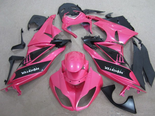 2009-2012 Kawasaki ZX6R Motorcycle Fairings - Pink Black Monster Australia