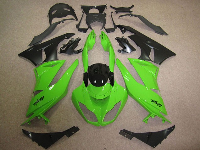 2009-2012 Kawasaki ZX6R Motorcycle Fairings - Green Glossy Black Matte Black Australia