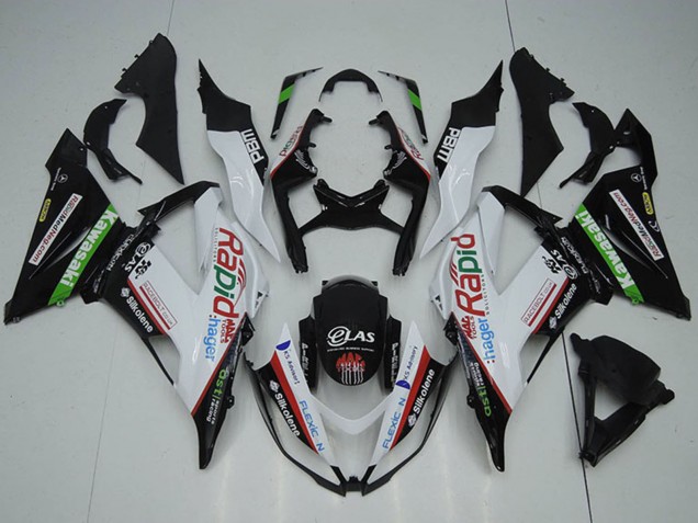 2013-2018 Kawasaki ZX6R Motorcycle Fairings - White Green Black Red Rapid Australia