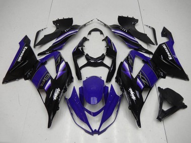 Affordable 2013-2018 Kawasaki ZX6R Motorcycle Fairing Kits - Blue Glossy Black Australia