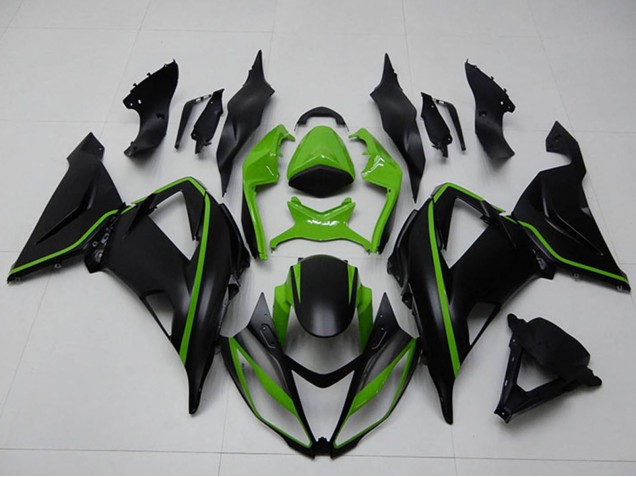 2013-2018 Kawasaki ZX6R Motorcycle Fairings - Green Matte Black Australia