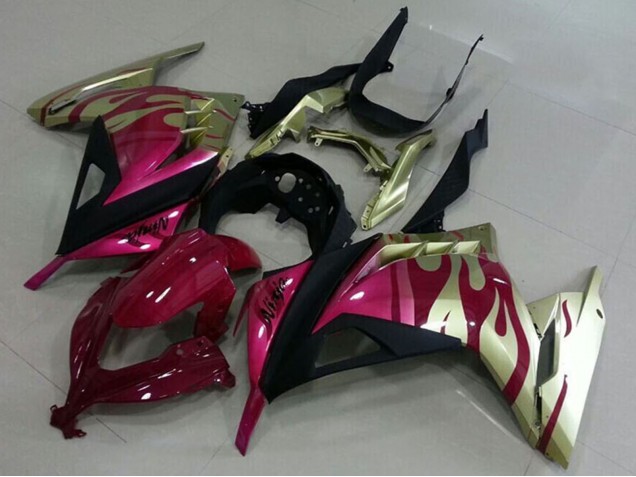 2013-2018 Kawasaki ZX300R Motorcycle Fairings - Gold Pink Red Black Australia