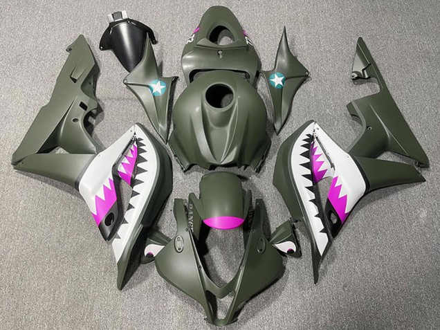 2007-2008 Honda CBR600RR Motorcycle Fairings - Army Green White Pink Shark Australia