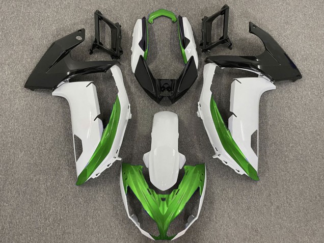 2009-2011 Kawasaki Ninja 650R Motorcycle Fairings - White Green Matte Black Australia